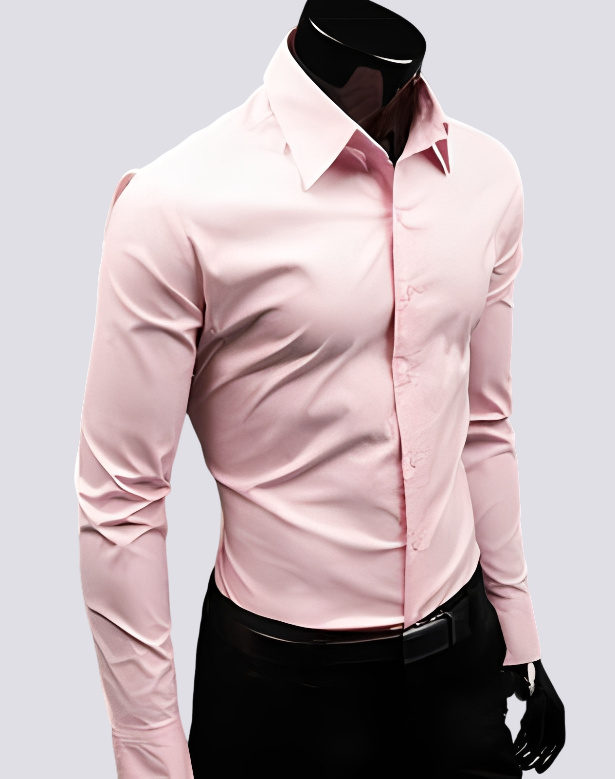 Herren Langarmhemd Elegantes Design Weiß