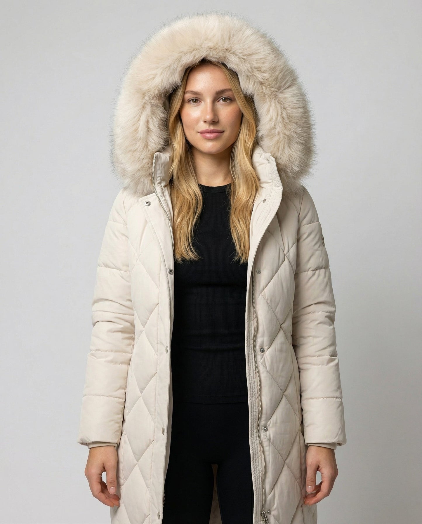 Damen Winterjacke Warm Elegant Schwarz - Norvielle