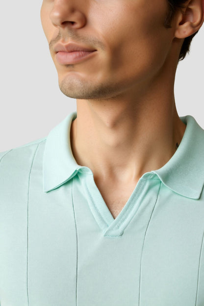 Herren Strickpolo Mintgrün