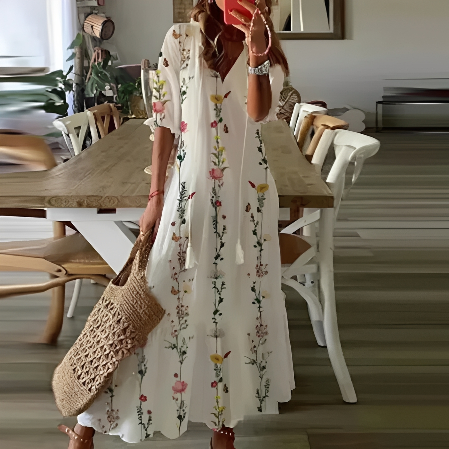 Lylea Damen Sommerkleid Leicht Chiffon - Norvielle