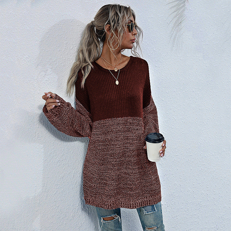 Damen Strickpullover Oversized Lässig Bunt
