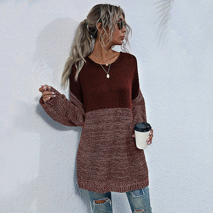 Damen Strickpullover Oversized Lässig Bunt