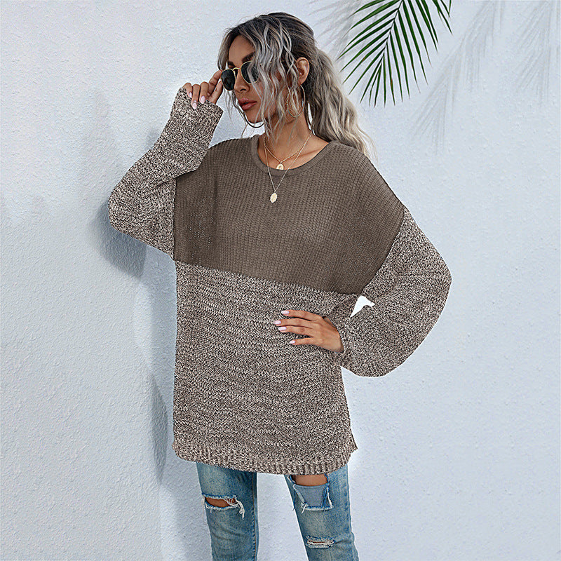 Damen Strickpullover Oversized Lässig Bunt