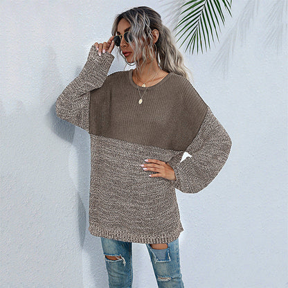 Damen Strickpullover Oversized Lässig Bunt