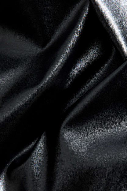 Dorle Damen Midi-Rock Kunstleder Wickeloptik Hochschlitz