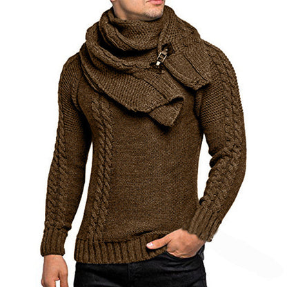 Herren Strickpullover Schal Warm Beige