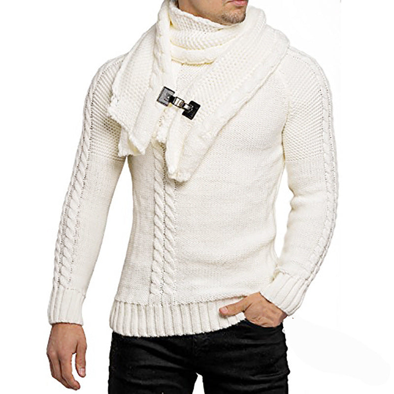 Herren Strickpullover Schal Warm Beige