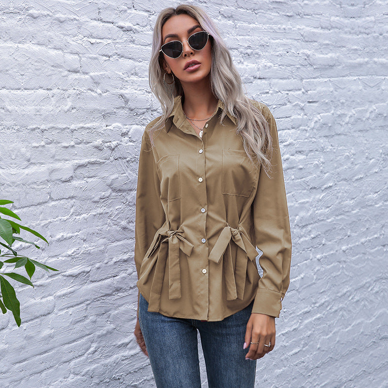 Damen Bluse mit Taillenzug Norvielle