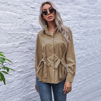 Damen Bluse mit Taillenzug Norvielle