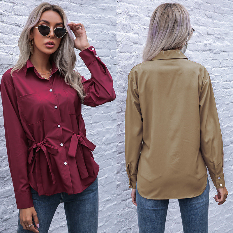 Damen Bluse mit Taillenzug Norvielle