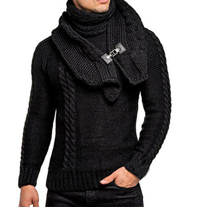 Herren Strickpullover Schal Warm Beige