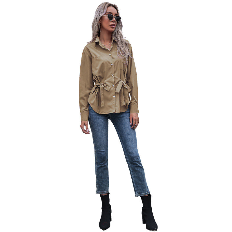 Damen Bluse mit Taillenzug Norvielle