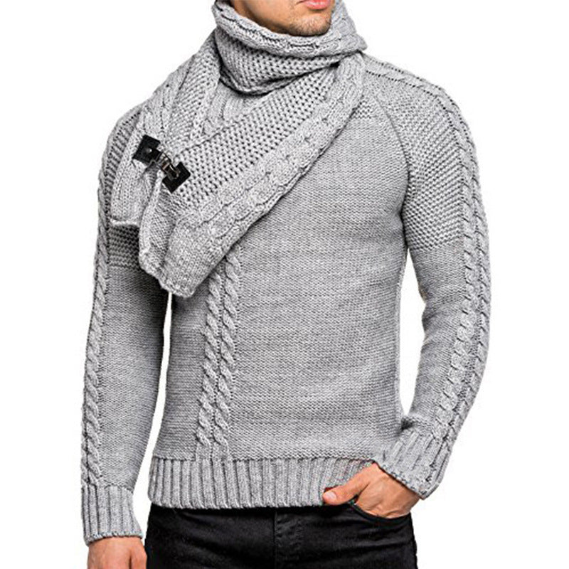 Herren Strickpullover Schal Warm Beige