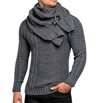 Herren Strickpullover Schal Warm Beige