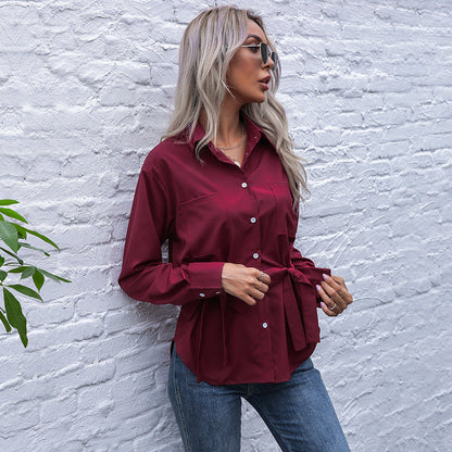 Damen Bluse mit Taillenzug Norvielle