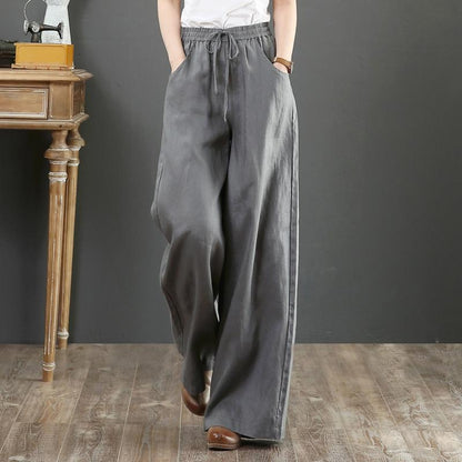 Damen Leichte Weite Hose Elastischer Bund Bequem