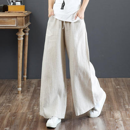 Damen Leichte Weite Hose Elastischer Bund Bequem