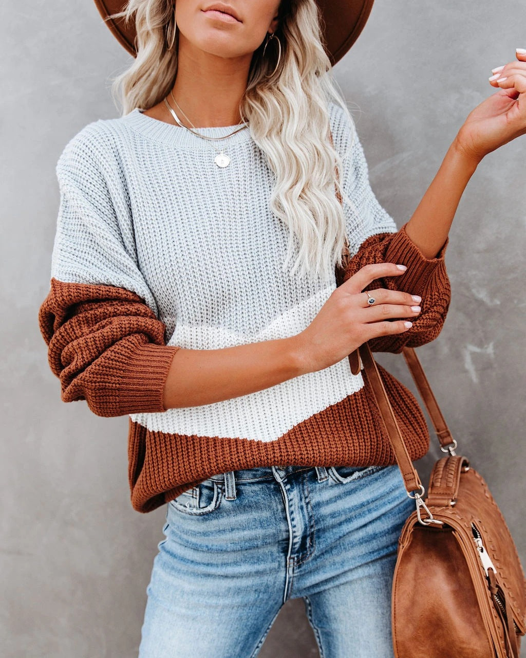 Damen Pullover mit Chevron-Muster Norvielle