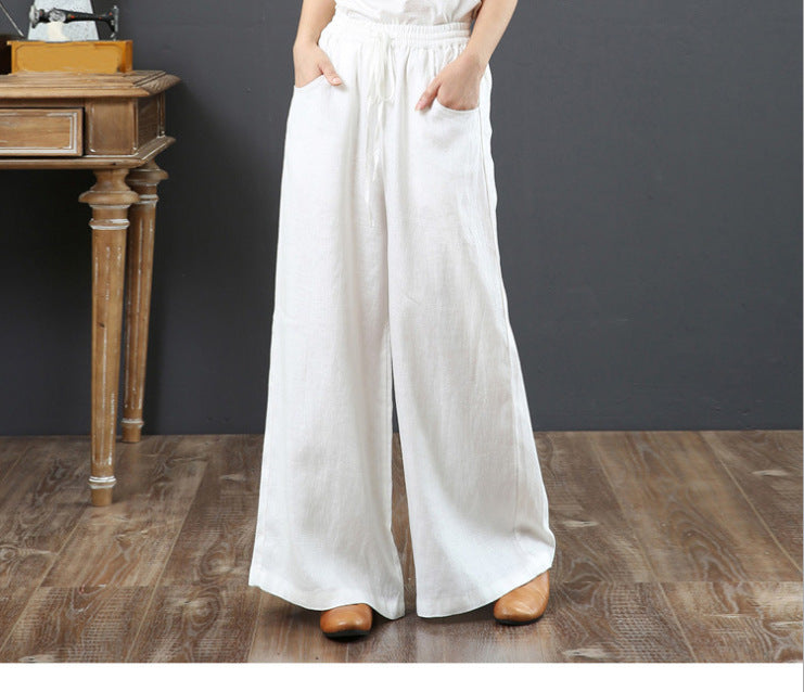 Damen Leichte Weite Hose Elastischer Bund Bequem
