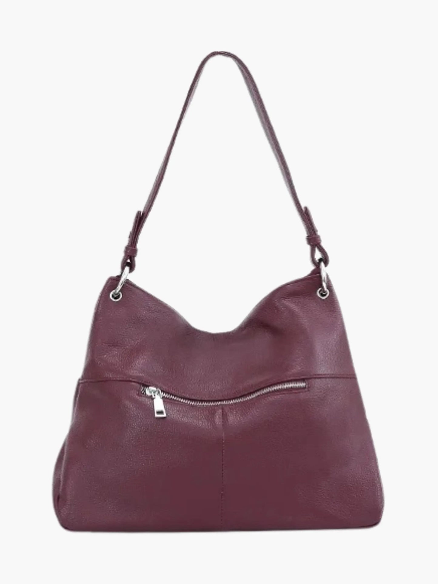 Leder Hobo-Tasche Weich Reißverschluss