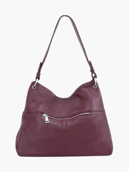 Leder Hobo-Tasche Weich Reißverschluss