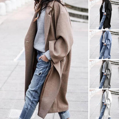 Damen Oversize Wollmantel Reverskragen Norvielle - Norvielle
