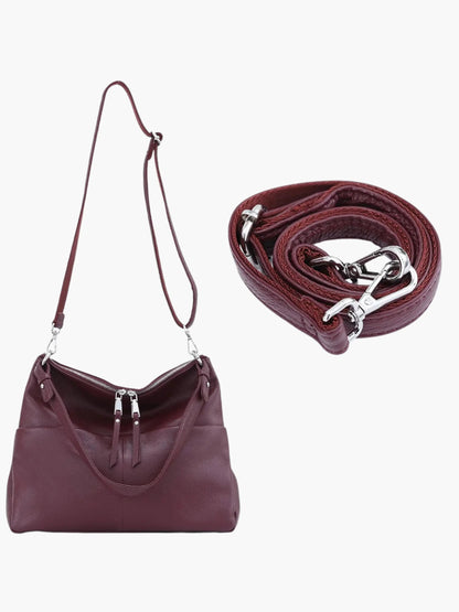 Leder Hobo-Tasche Weich Reißverschluss