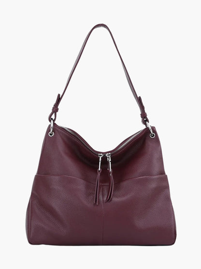 Leder Hobo-Tasche Weich Reißverschluss