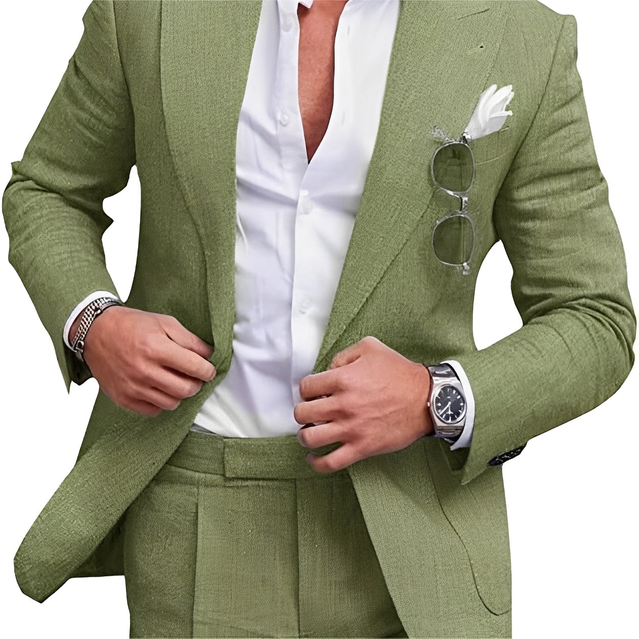 Herren Zweiteiler Ein-Knopf-Anzug Elegant
