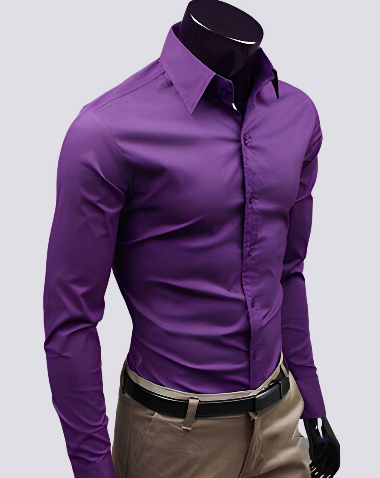 Herren Langarmhemd Elegantes Design Weiß