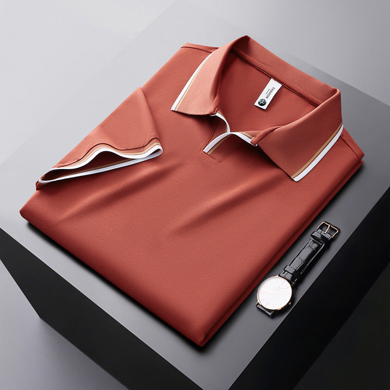 Herren Poloshirt Formelles Baumwoll-Hemd Weiß