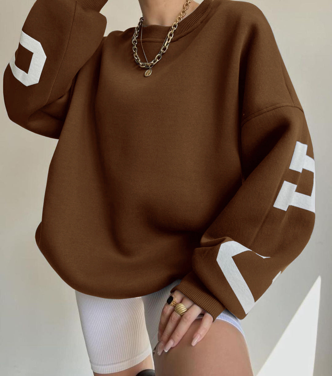 Damen Pullover Weite Passform Gleichmäßige Silhouette