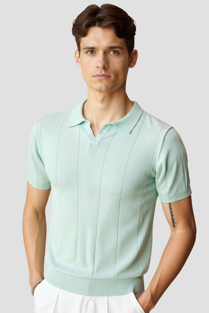 Herren Strickpolo Mintgrün