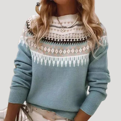 Damen Fair-Isle-Strickpullover Frühling