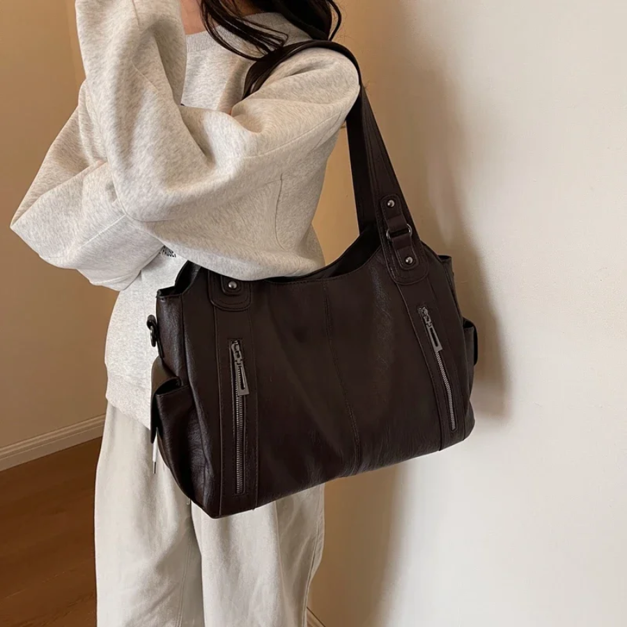 Damen Große Handtasche Leder Mit Schultergurt
