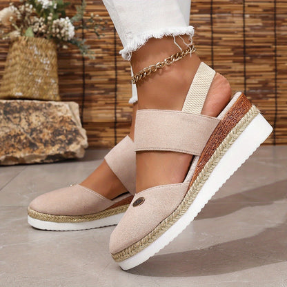 Damen Sandalen Auf Plattform Rutschfest Elastisch