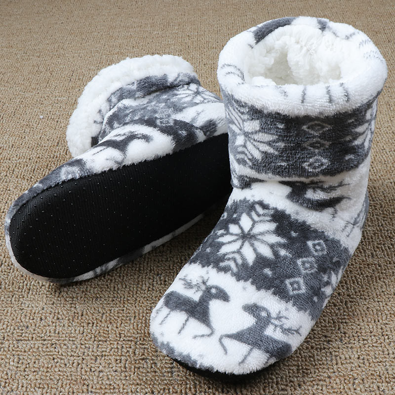 Weihnachtliche Damen Hausschuhe Korallenfleece Warm