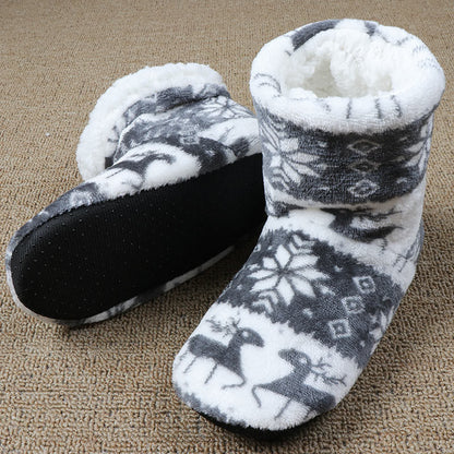 Weihnachtliche Damen Hausschuhe Korallenfleece Warm
