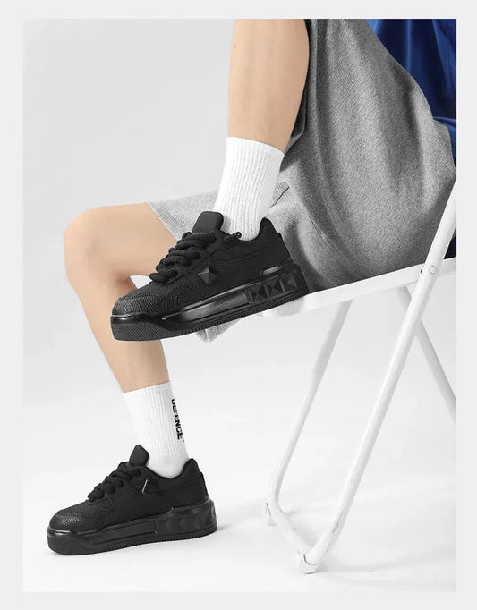 Herren Sneakers Dicke Sohle Urban Style Schwarz - Norvielle