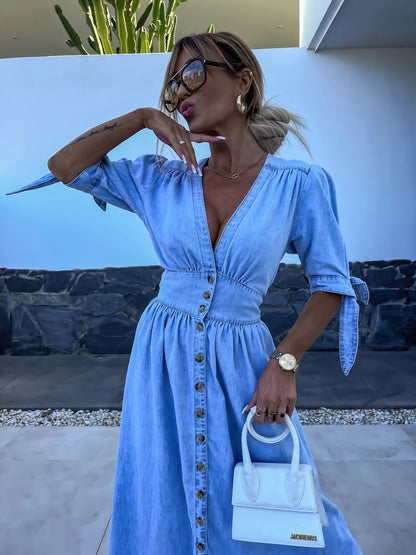 Norvielle Damen Jeanskleid Modern
