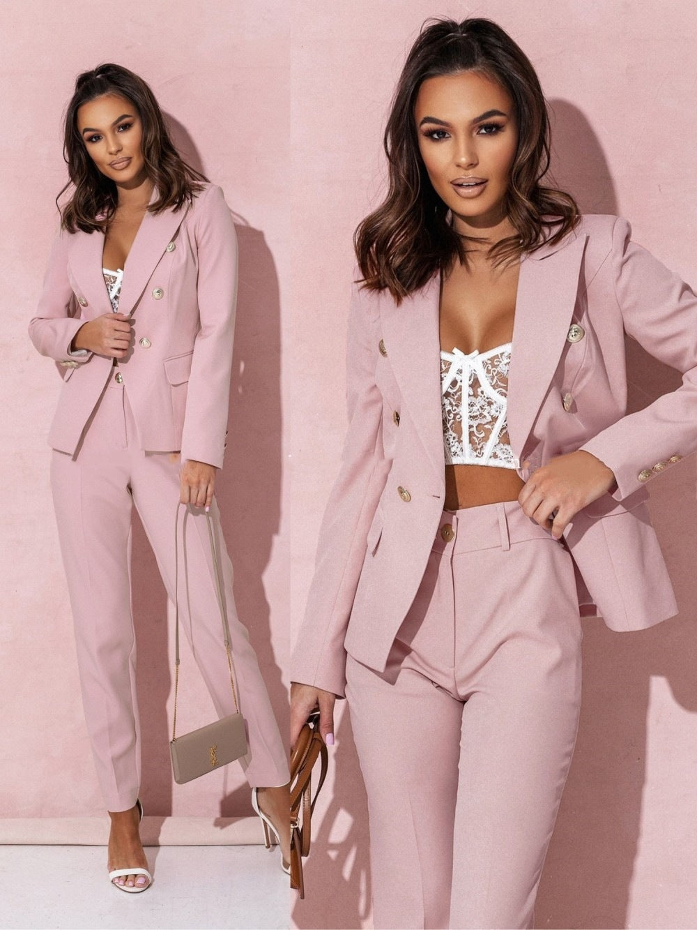 Norvielle Damen Business Anzug Blazer Hosen Set