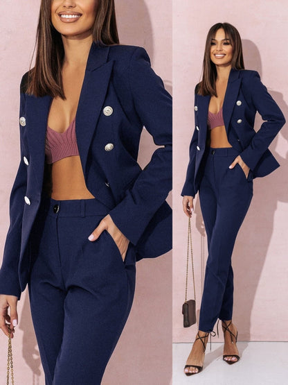 Norvielle Damen Business Anzug Blazer Hosen Set