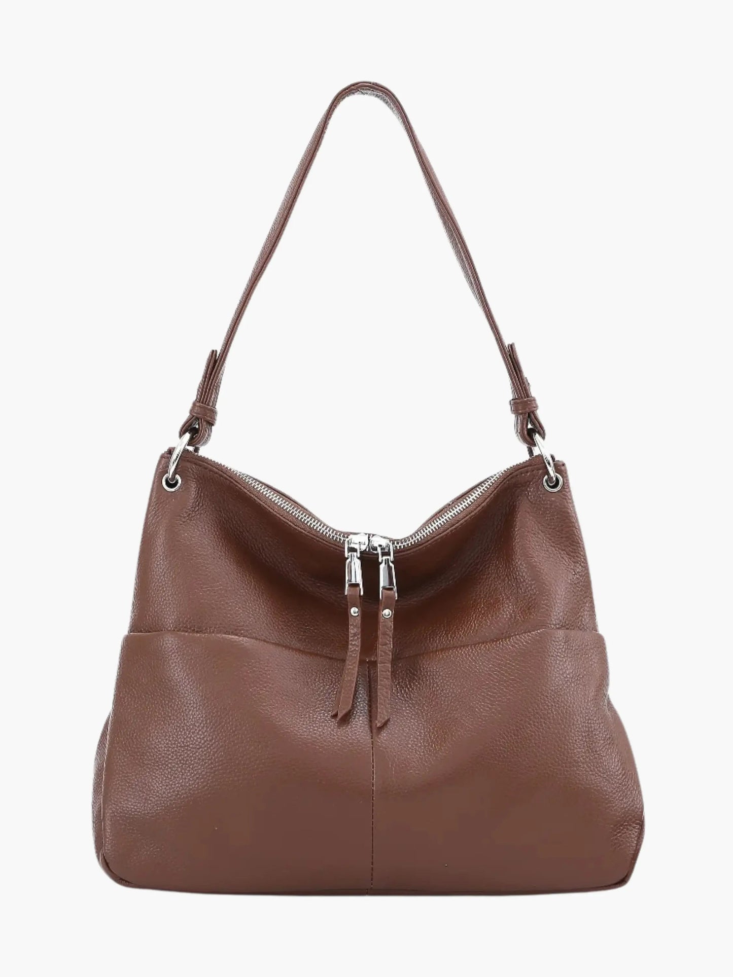 Leder Hobo-Tasche Weich Reißverschluss