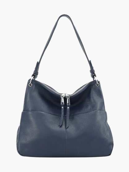 Leder Hobo-Tasche Weich Reißverschluss