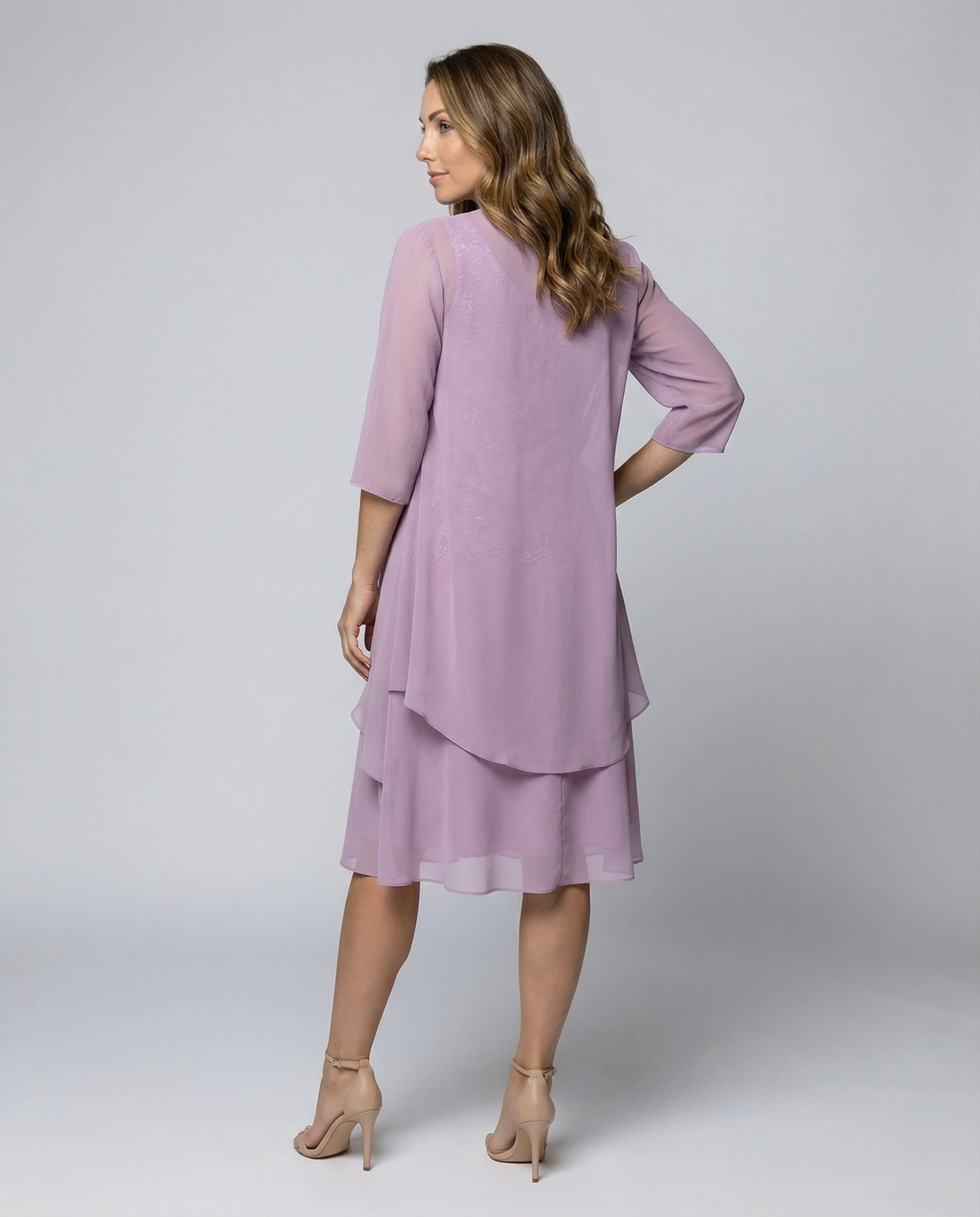 Damen Chiffonkleid Zweiteilig Elegantes