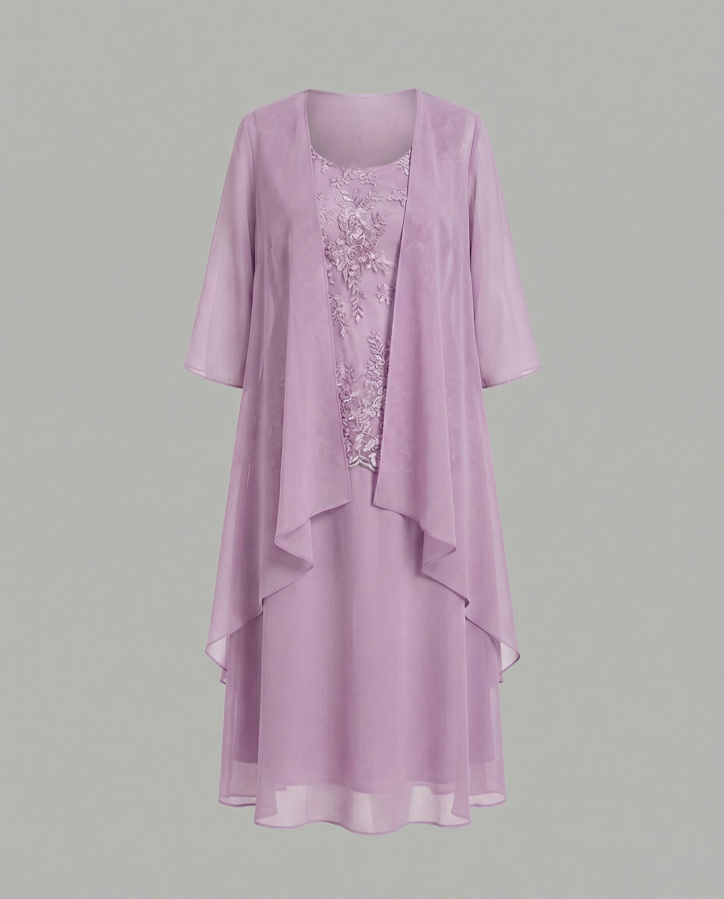 Damen Chiffonkleid Zweiteilig Elegantes