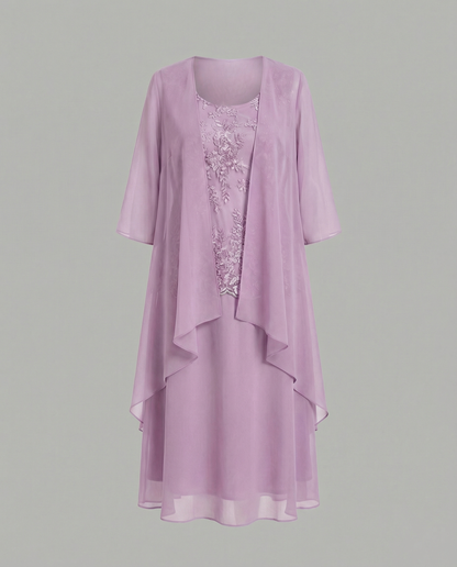 Damen Chiffonkleid Zweiteilig Elegantes