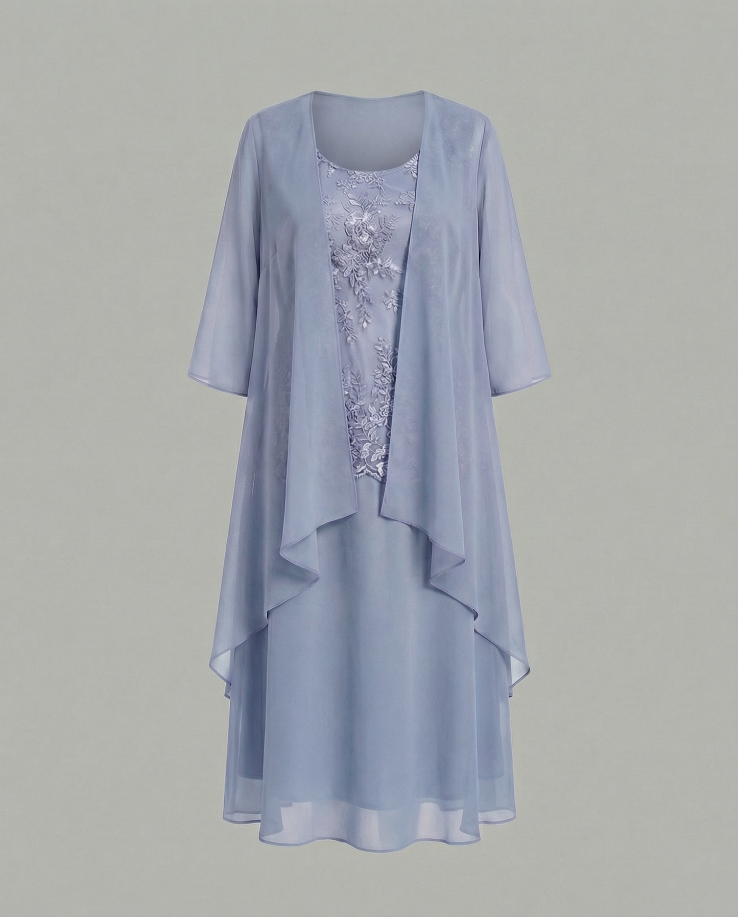 Damen Chiffonkleid Zweiteilig Elegantes