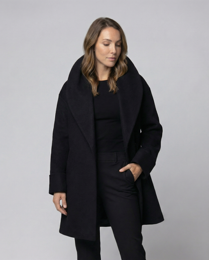 Damen Winterjacke Gefüttert Klassisch Schwarz - Norvielle