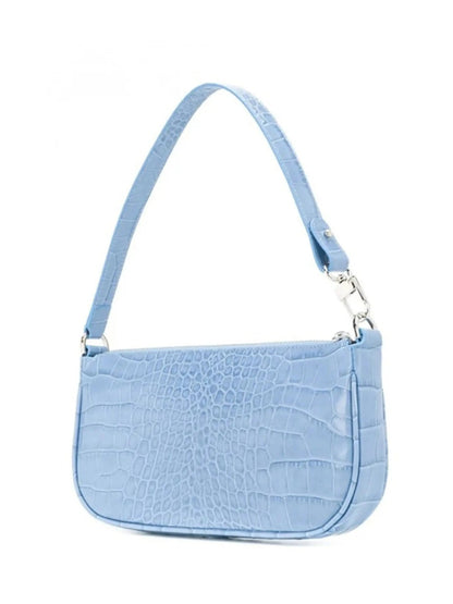 Damen Schultertasche Krokodil-Print Leder